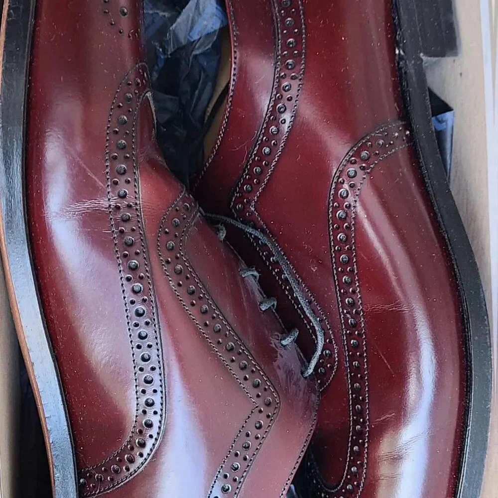 Bostonian Burgundy Houghton Leather Lace Shoes size 12 D NEW NIB NWT
